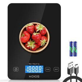 KOIOS Food Scale, 33lb/15kg Digital Kitchen Scale Grams and Ounces for Cooking Baking, 1g/0.1oz Precise Graduation, Type-C Charging, Tare Functio KOIOS Food Scale, 33lb/15kg Digital Kitchen Scale Grams and Ounces for Cooking Baking, 1g/0.1oz Precise Graduation, Type-C Charging, Tare Functio