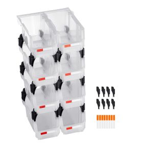 Plastic Stackable Storage Bins, 10.9 x 5.5 x 5.1 inch (8 Pack), Plastic Containers for Organizing & Storage Bins for Closet, Garage, Small Parts Plastic Stackable Storage Bins, 10.9 x 5.5 x 5.1 inch (8 Pack), Plastic Containers for Organizing & Storage Bins for Closet, Garage, Small Parts